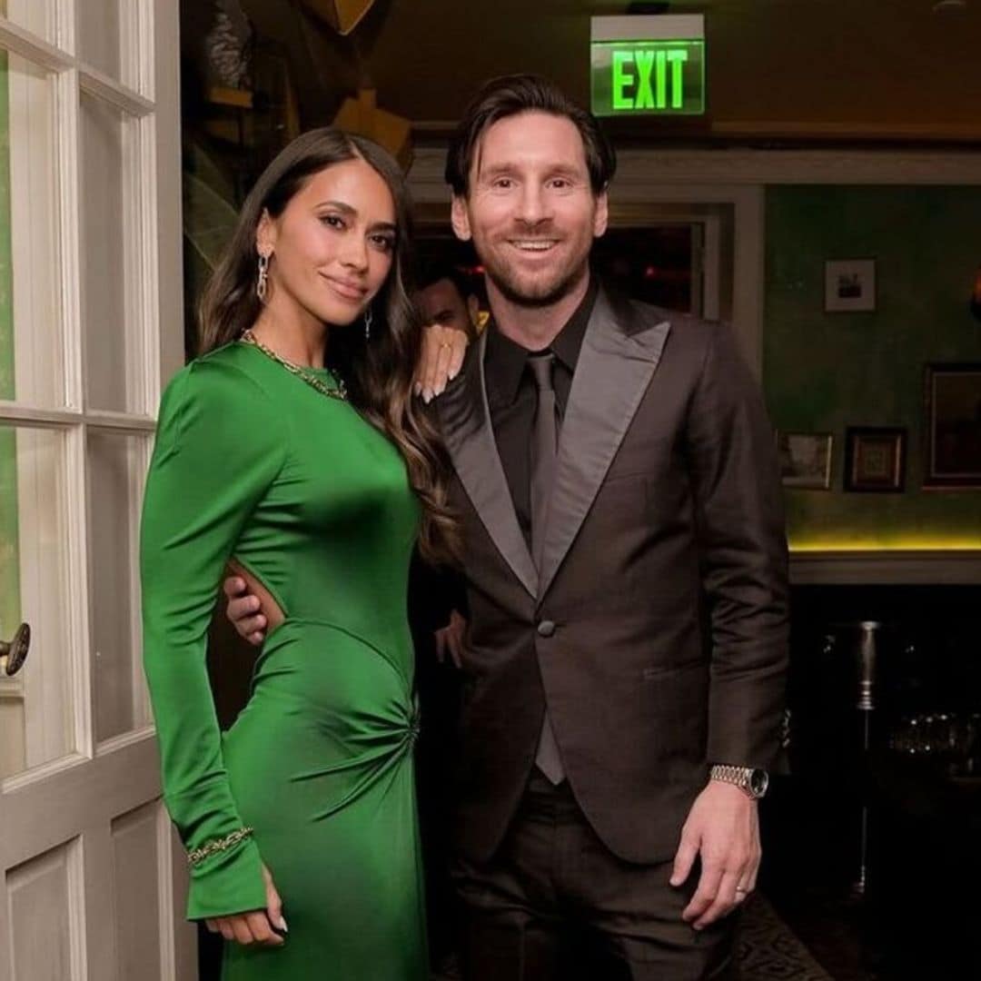 Antonela Roccuzzo stuns in a Victoria Beckham design at David Beckham’s birthday bash