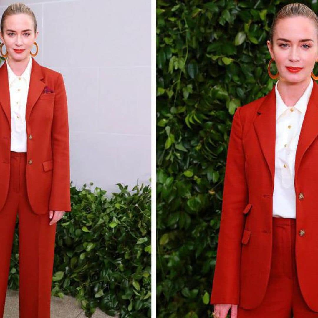 Los <i>pantsuits</i> siguen en tendencia, así lo demuestra Emily Blunt