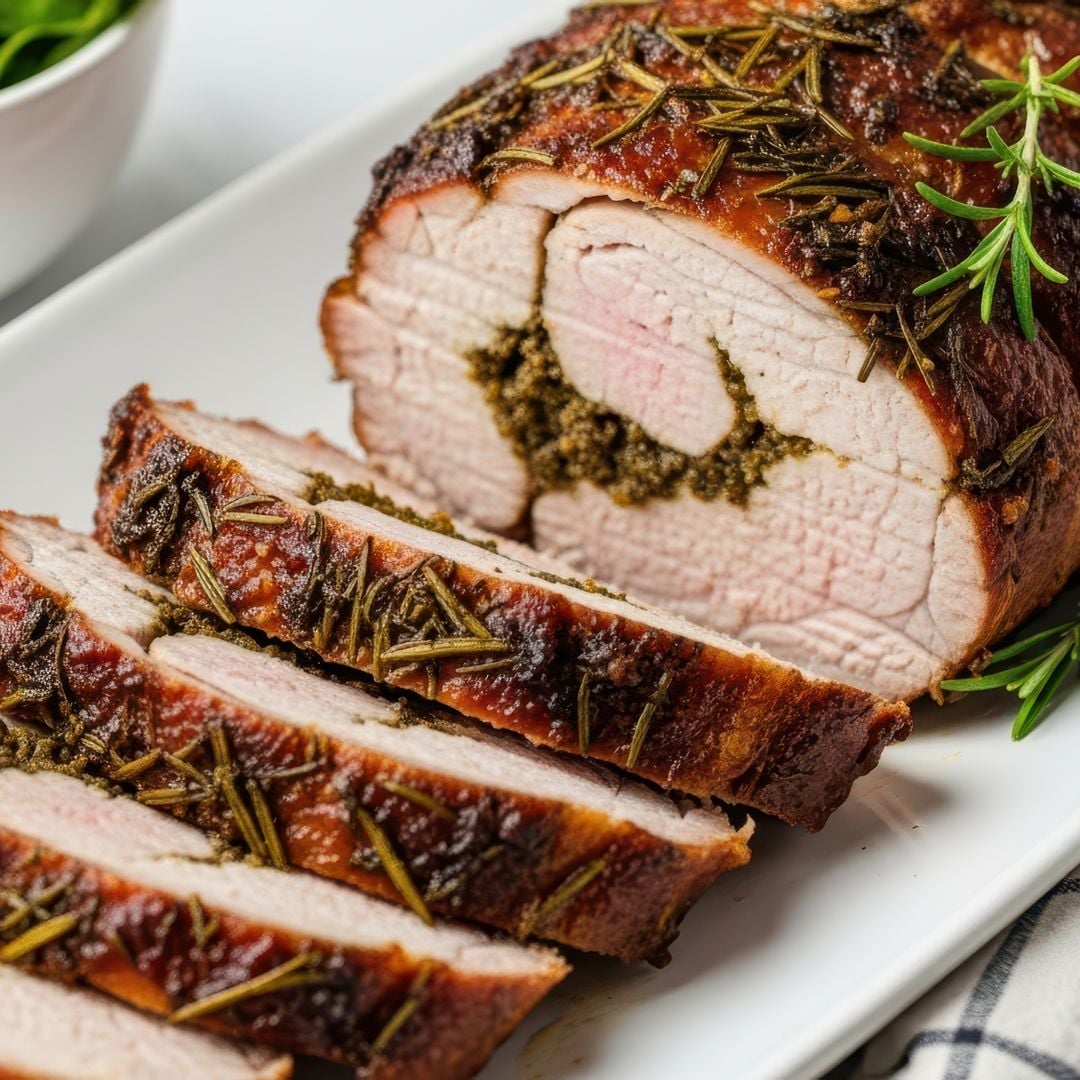 3. Pork loin roulade with leeks and dried apricots