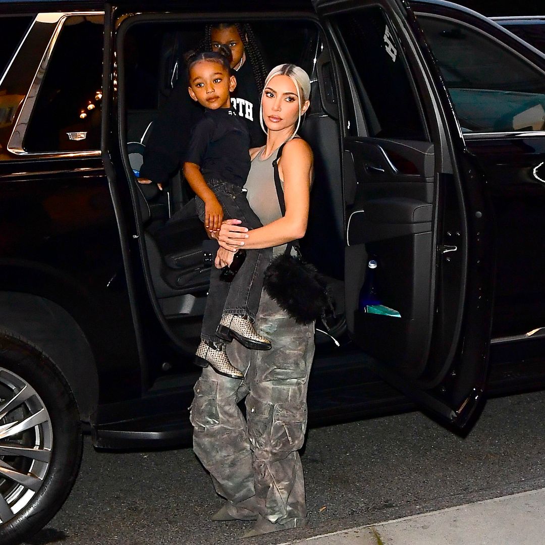 Kim Kardashian’s daughter Chicago, 8, poses with dog gifted by Lewis Hamilton