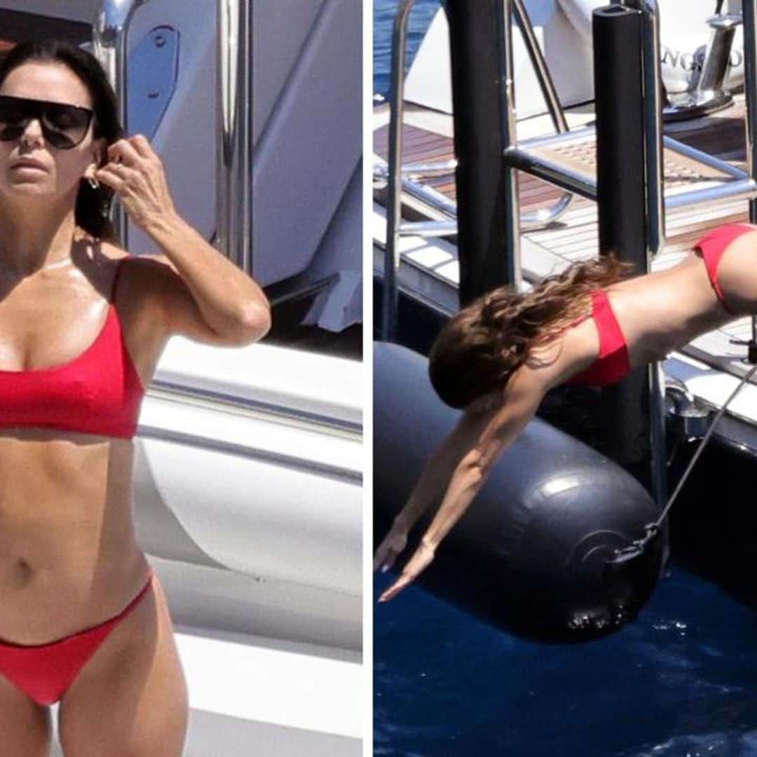 Eva Longoria stuns in a red bikini while vacationing in Capri