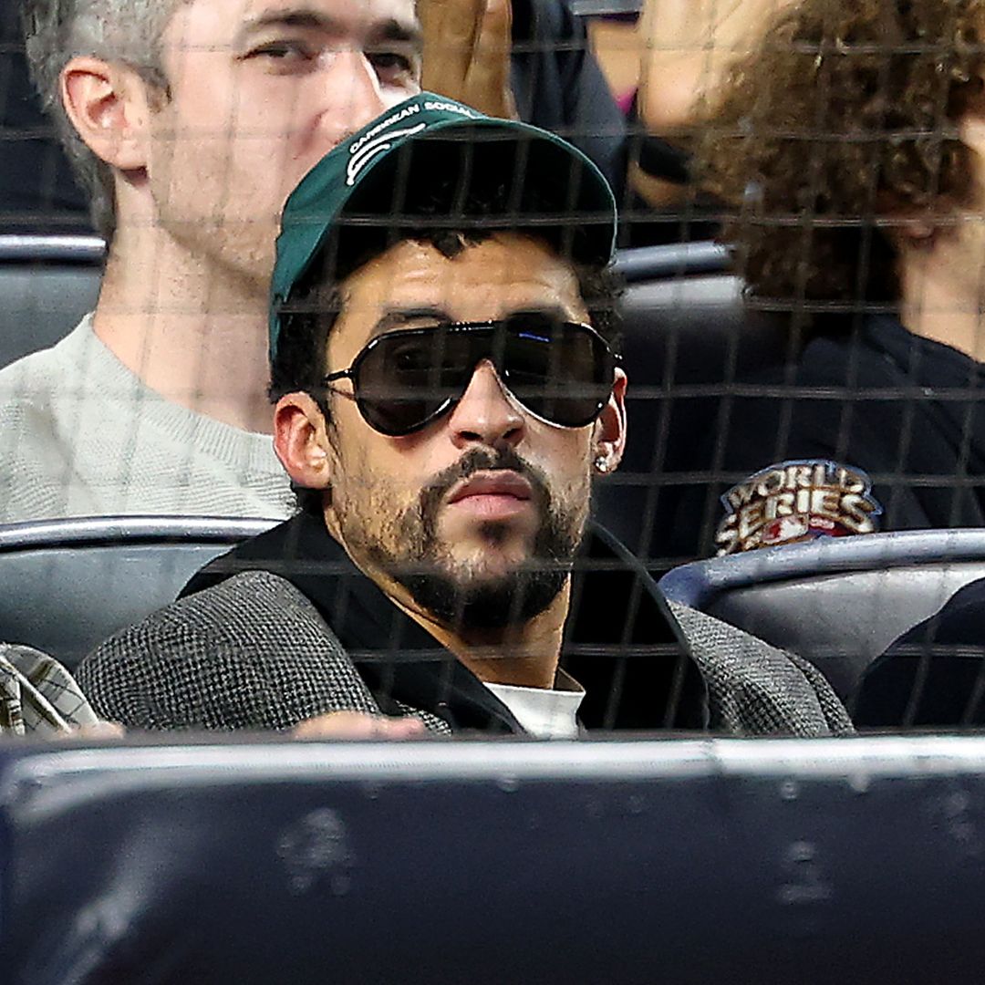 Bad Bunny protects his beautiful face as a ball flies at him at the Yankees game - but did he catch it?