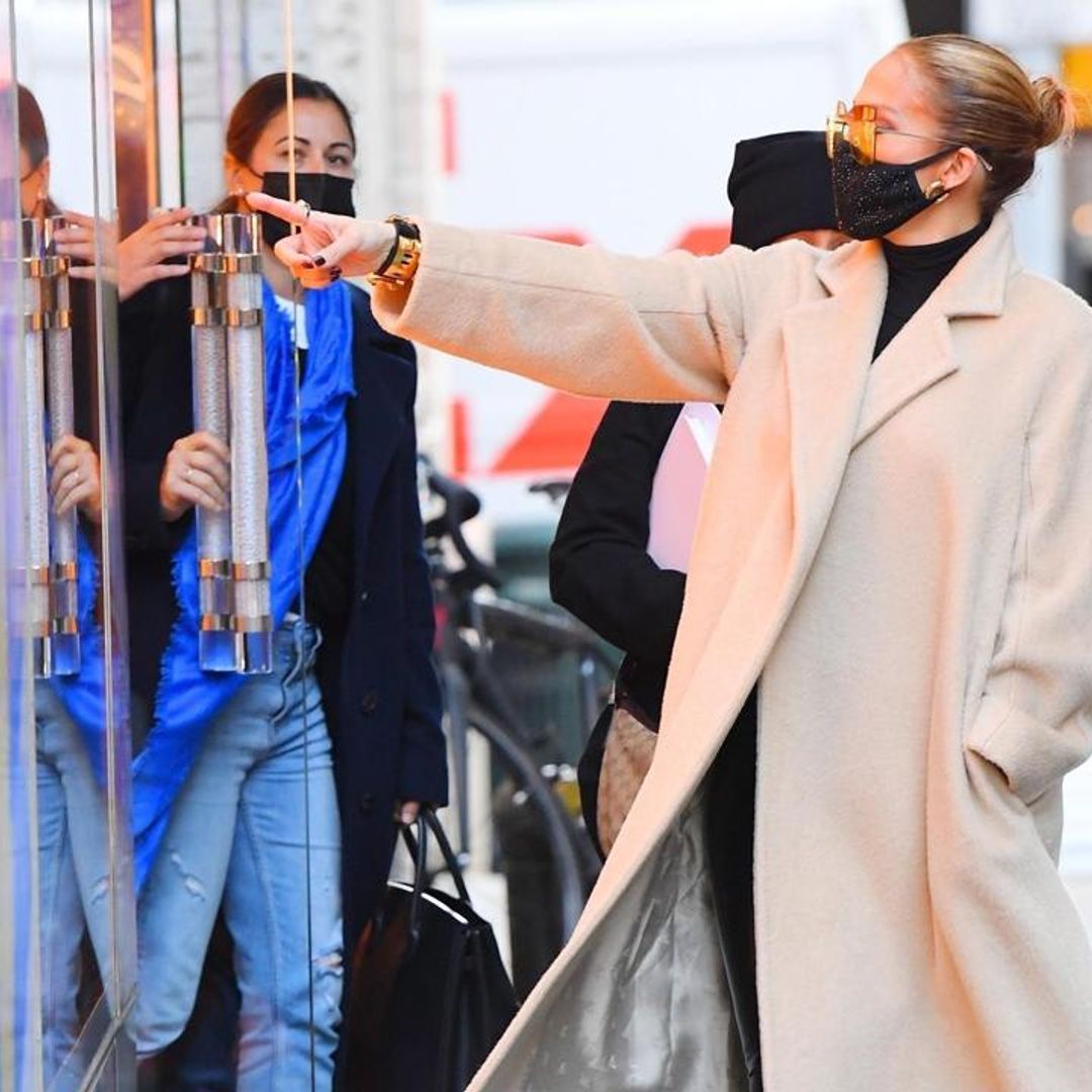 Jennifer Lopez looked chic and stylish while shopping at a Dior store