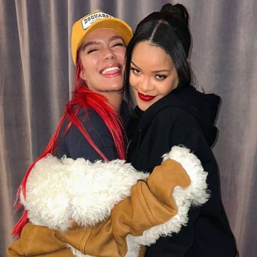 Rihanna and Karol G shared sweet moment in Spanish at the Super Bowl: WATCH