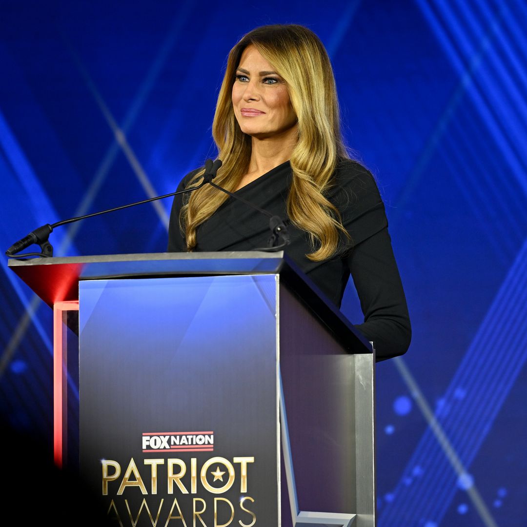 First Lady of the United States Melania Trump accepts the Patriot of the Year Award onstage during the 2025 Fox Nation Patriot Awards