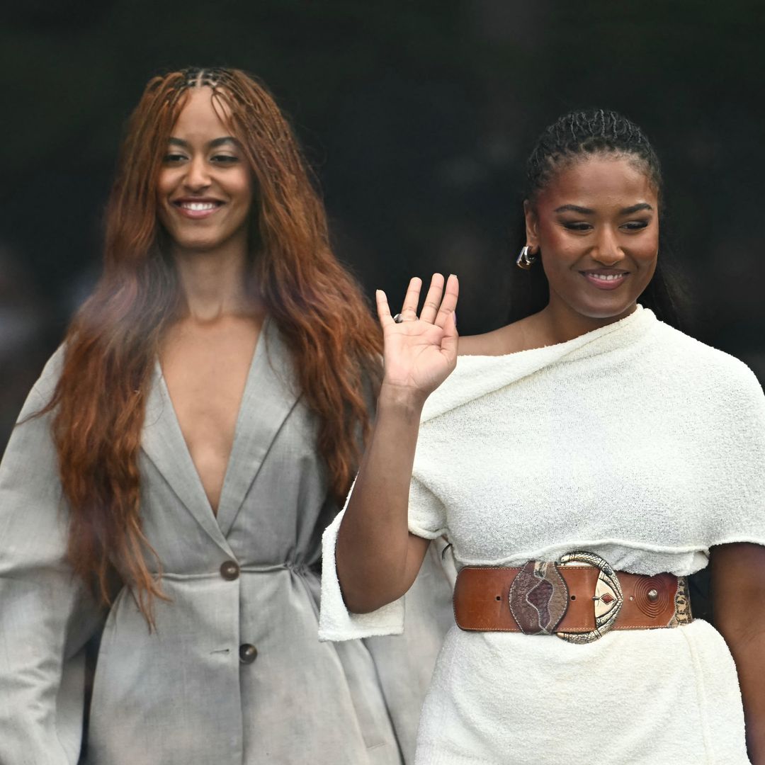 Malia and Sasha Obama make a stylish, rare appearance as the family reunites at the Obama Center
