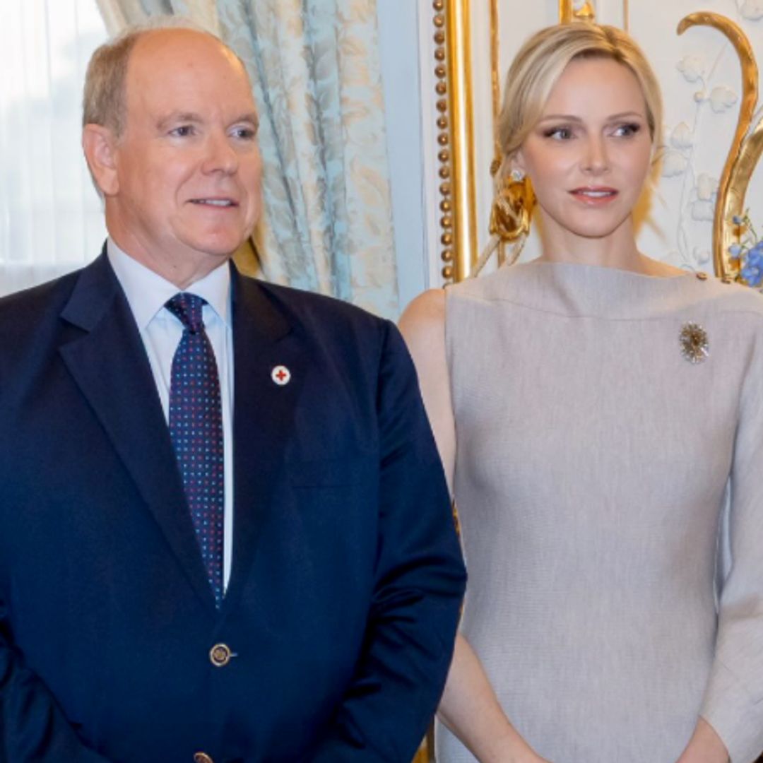 Princess Charlene turns heads in striking asymmetrical dress for palace appearance with Prince Albert