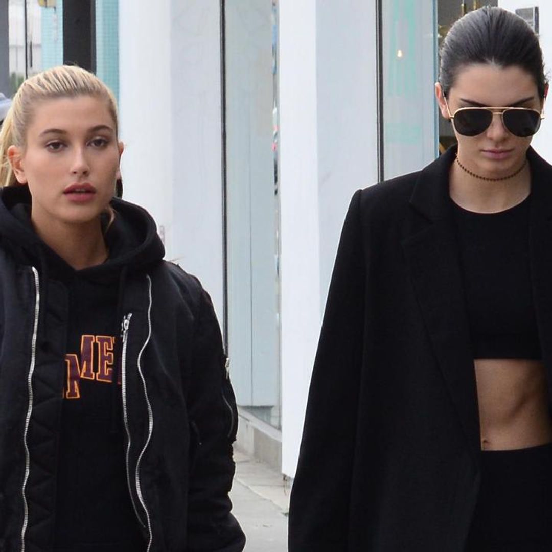 Kendall Jenner wore a festive apron for a night of cooking with Hailey Bieber