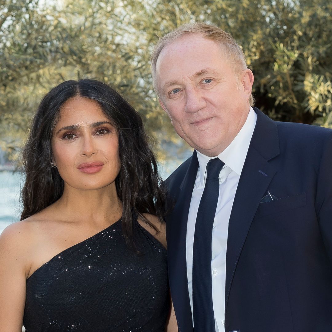 Salma Hayek and daughters Valentina Paloma and Mathilde Pinault match in black at luxe Venice gala
