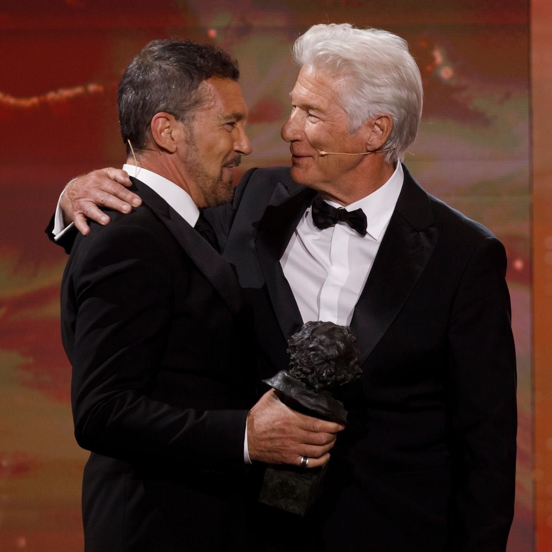 Antonio Banderas with actor Richard Gere at the 39th edition of the Goya Awards in Granada, Andalusia, Spain
