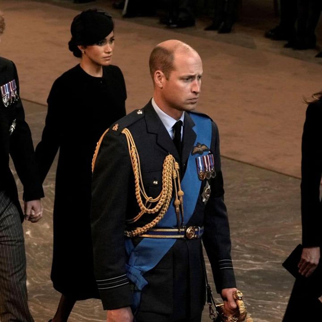 The Princess of Wales and Meghan Markle curtsy to the Queen’s coffin, plus more photos