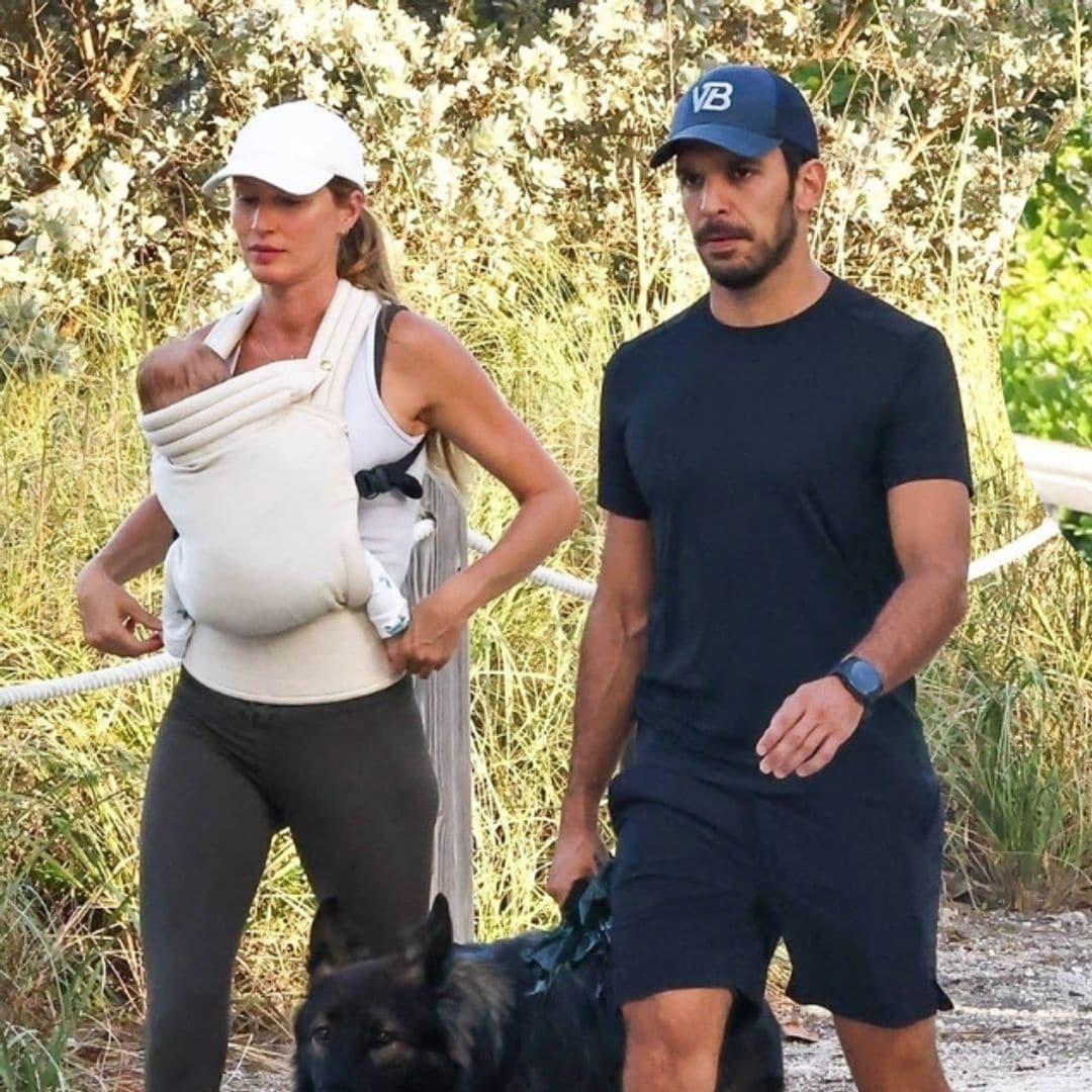 Gisele Bündchen snuggles her baby on Miami walk with Joaquim Valente