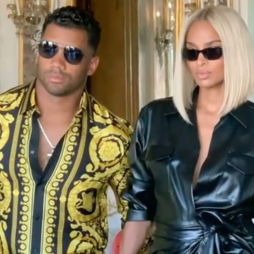 Ciara and Russell Wilson stun in black and gold from head to toe