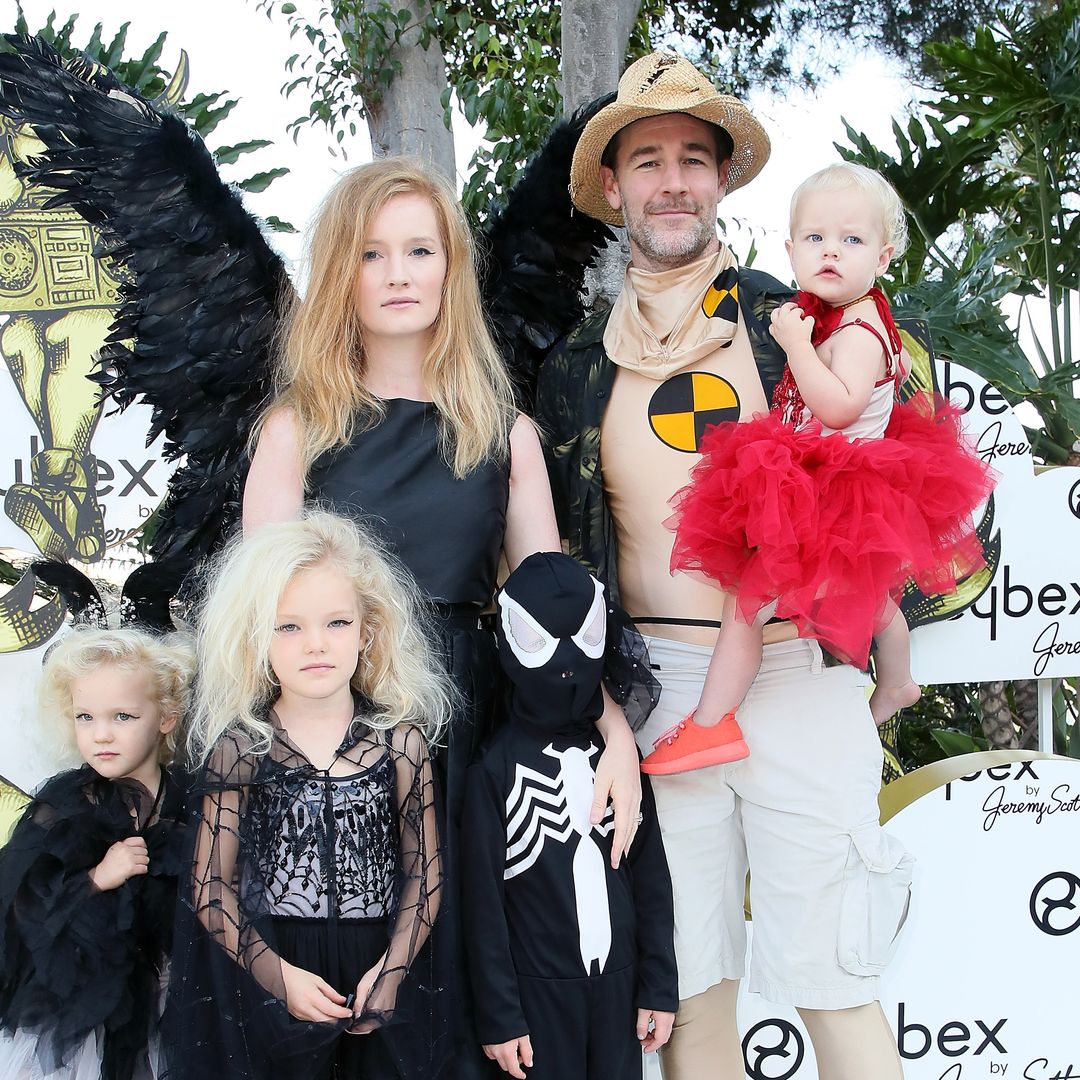 James Van Der Beek uses a golf cart to trick-or-treat with Kids amid cancer battle