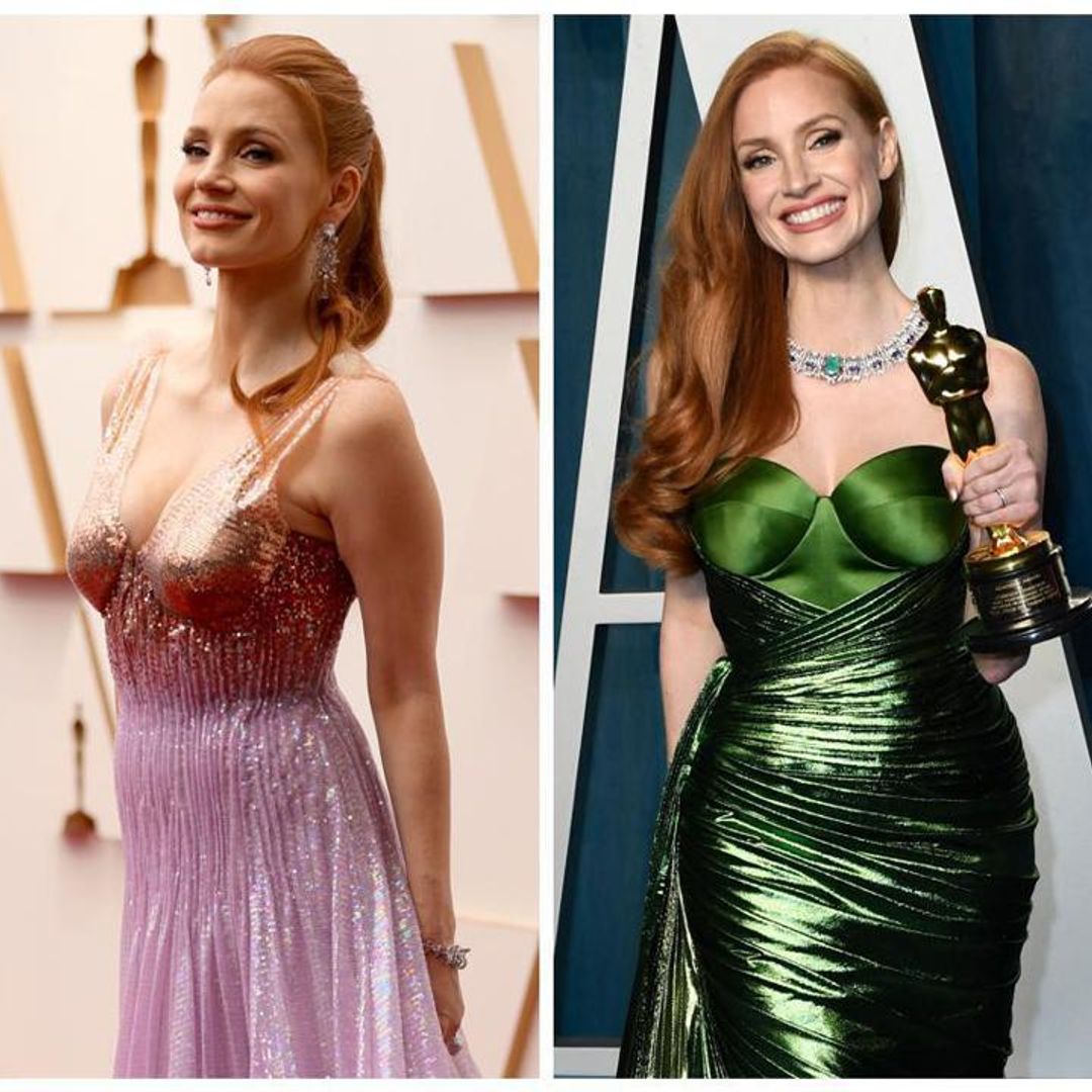Jessica Chastain wore the most dazzling gowns of the night celebrating Best Actress win