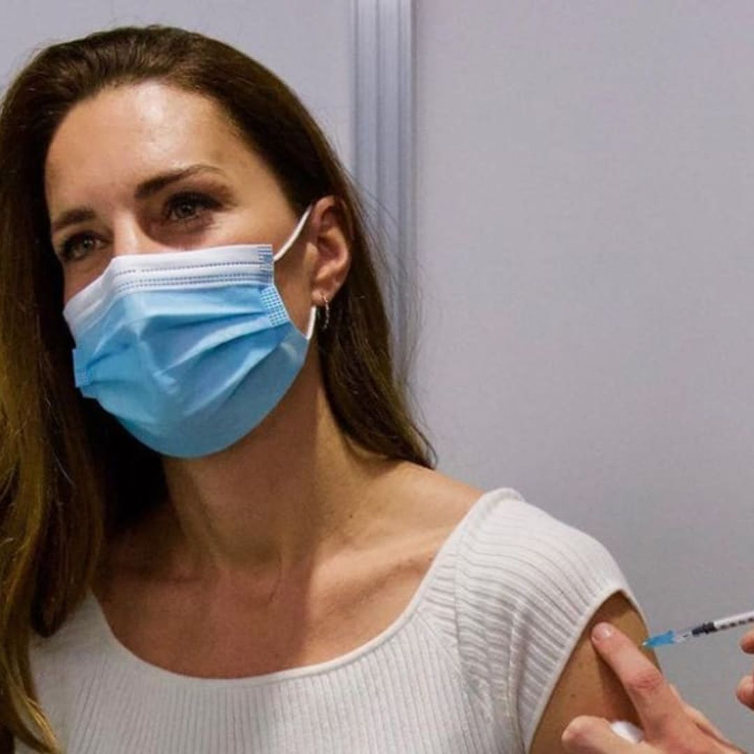 Kate Middleton gets COVID-19 vaccine in rare jeans and top outfit