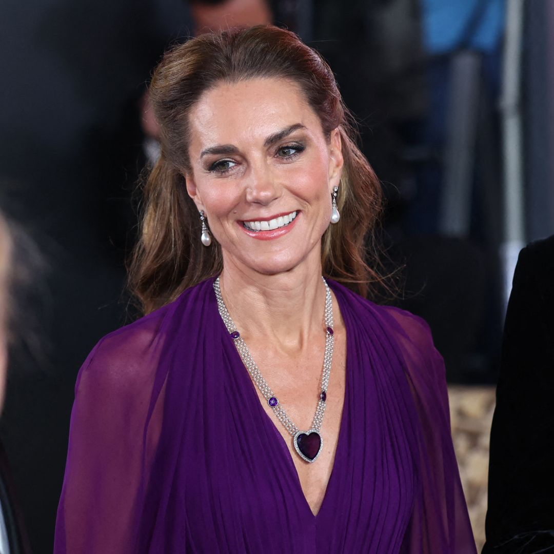 Princess Kate steps out in purple gown with a 103-year-old royal jewel rarely seen in public