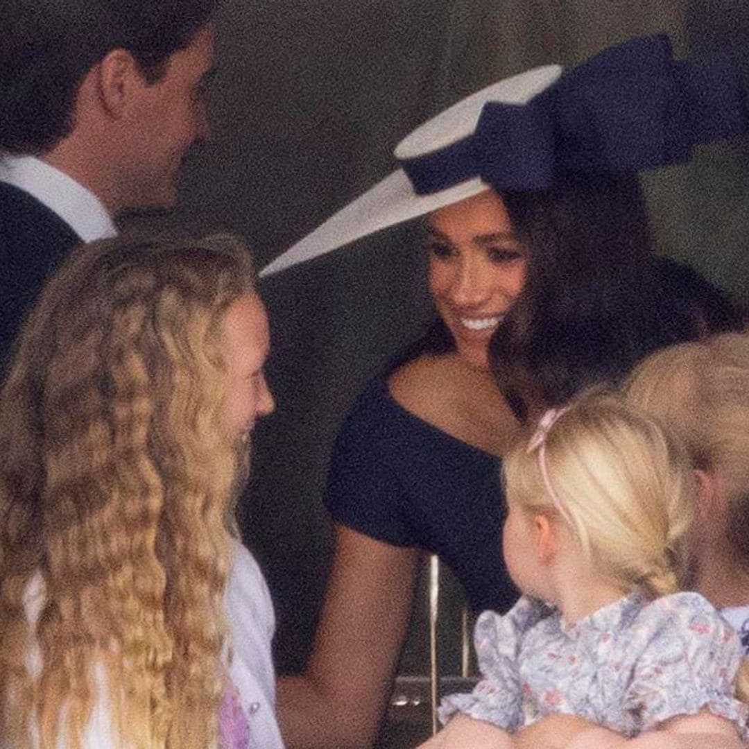 Meghan Markle and Prince Harry are all smiles at Queen Elizabeth’s birthday parade