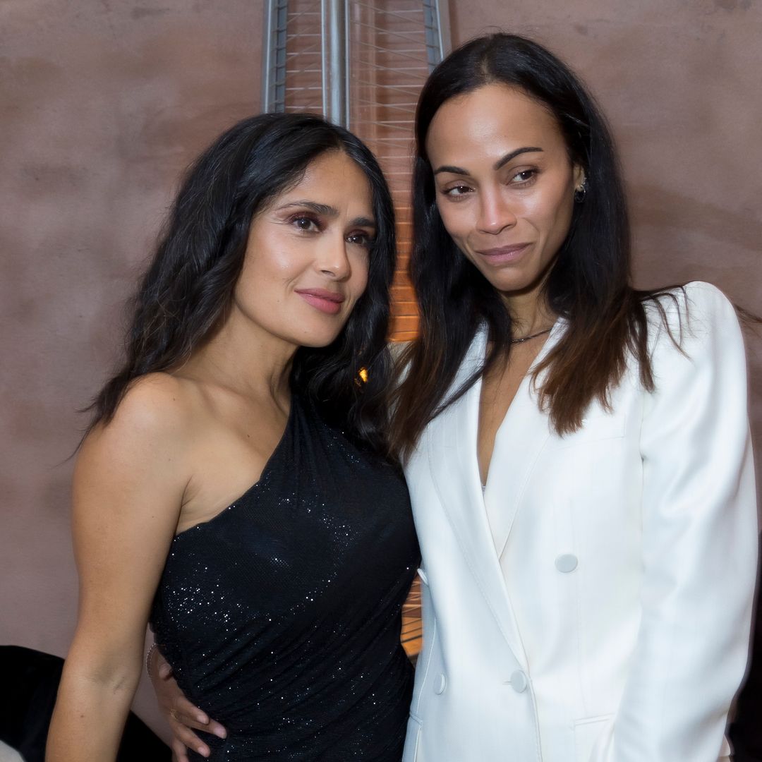 Salma Hayek and Zoe Saldaña turn heads on glamorous double date in Venice with contrasting fashion looks