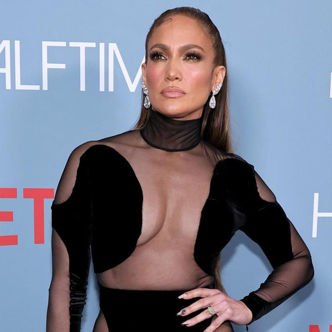 Jennifer Lopez stuns in a sheer black gown at Halftime premiere without Ben Affleck