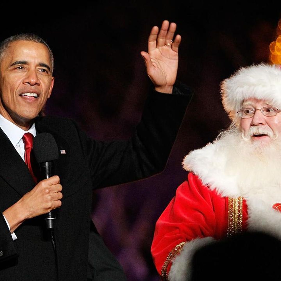 President Obama surprised a pre-k class by wearing a Santa Claus hat and holding a sack full of presents