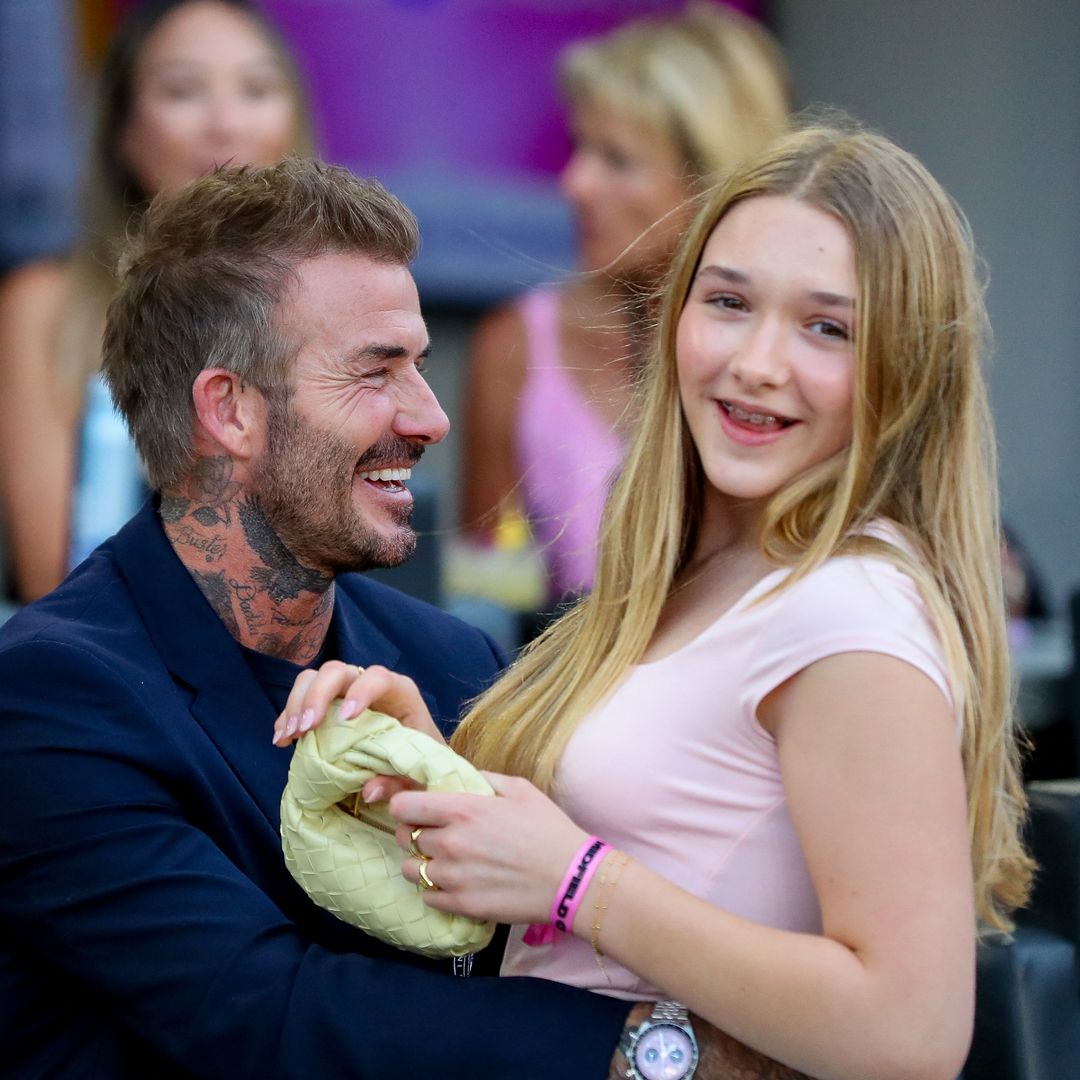 Harper Beckham Poses With Mom Victoria In Pink Dress And Heeled Sandals Harper Beckham Poses With Mom Victoria In Pink Dress And Heeled Sandals