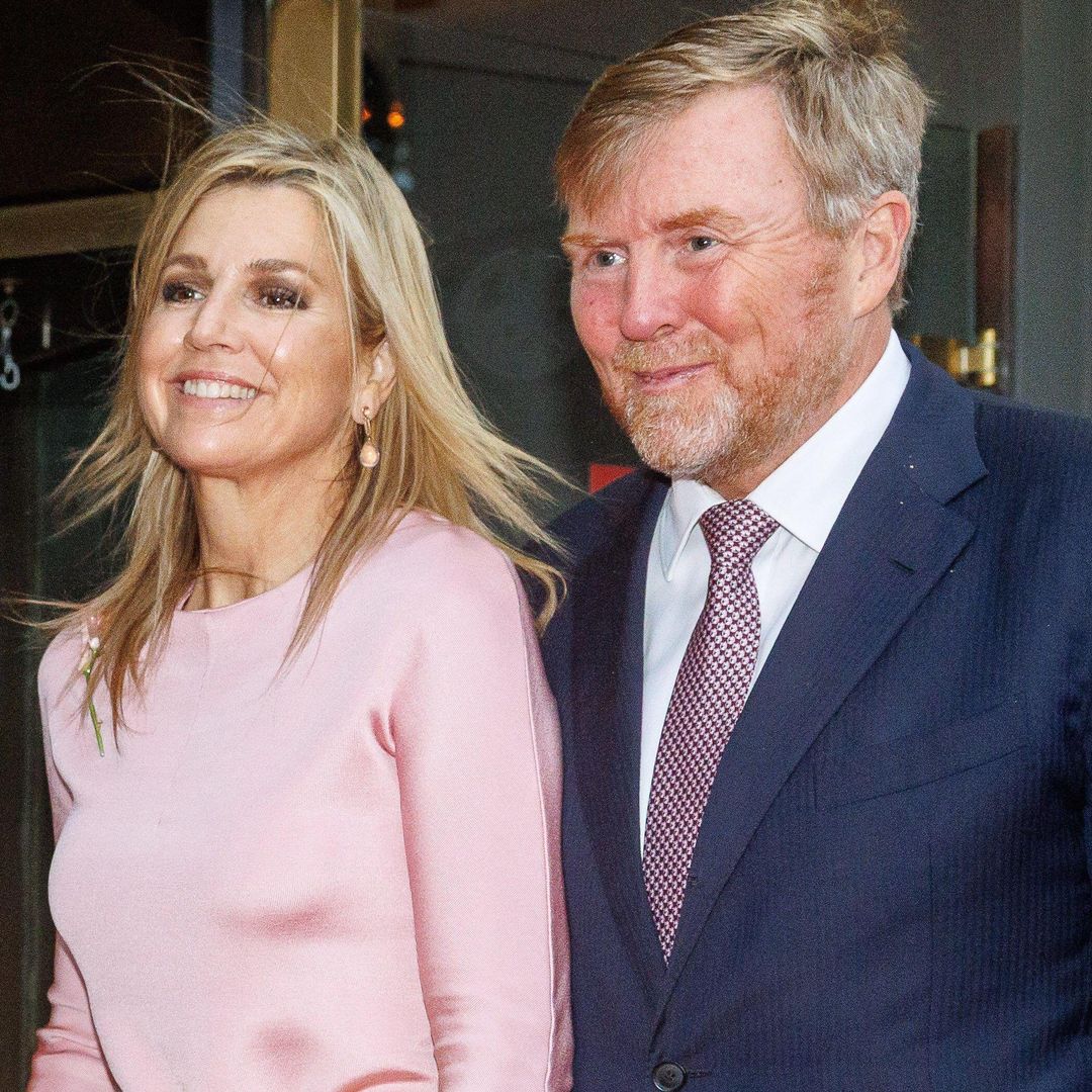Queen Máxima dazzles in metallic gold and blush pink at Holland Festival with stunning gemstone drop earrings