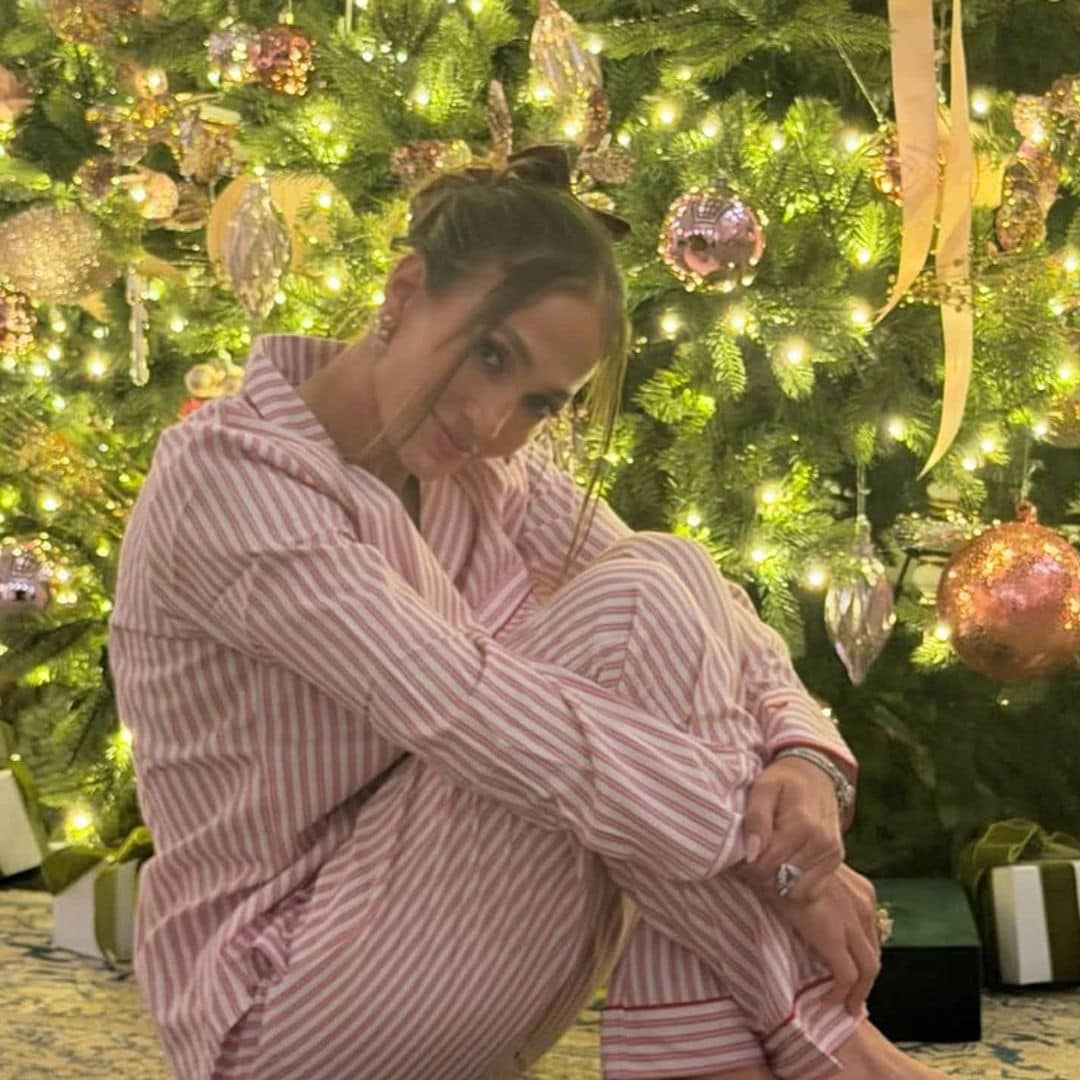 Jennifer Lopez ditched sequins for pink pajamas on Christmas eve, and somehow it still looked glam and stylish