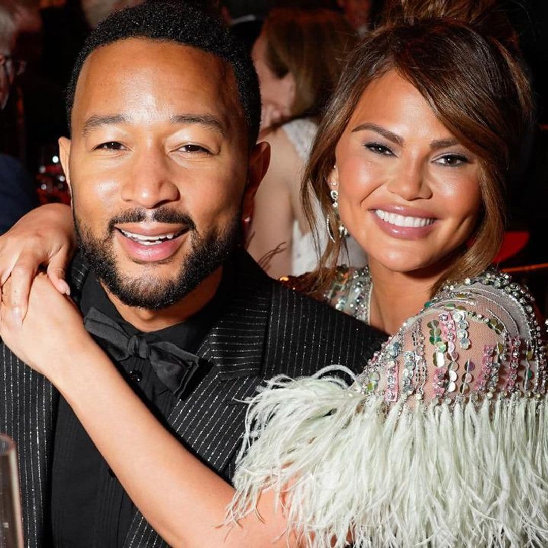 Chrissy Teigen announces she’s pregnant with adorable baby bump photos