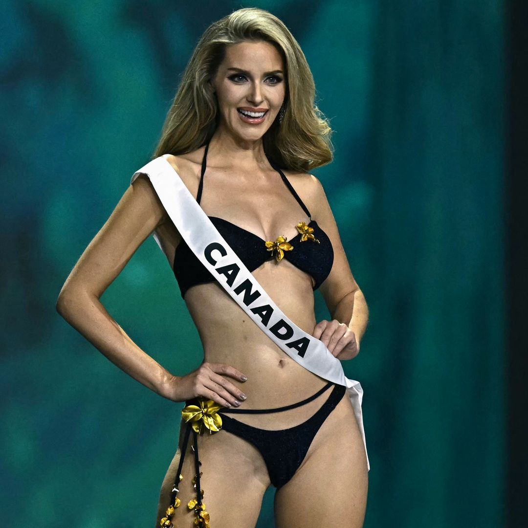Miss Universe Canada 2025 carries her baby during emotional final walk as the reigning queen
