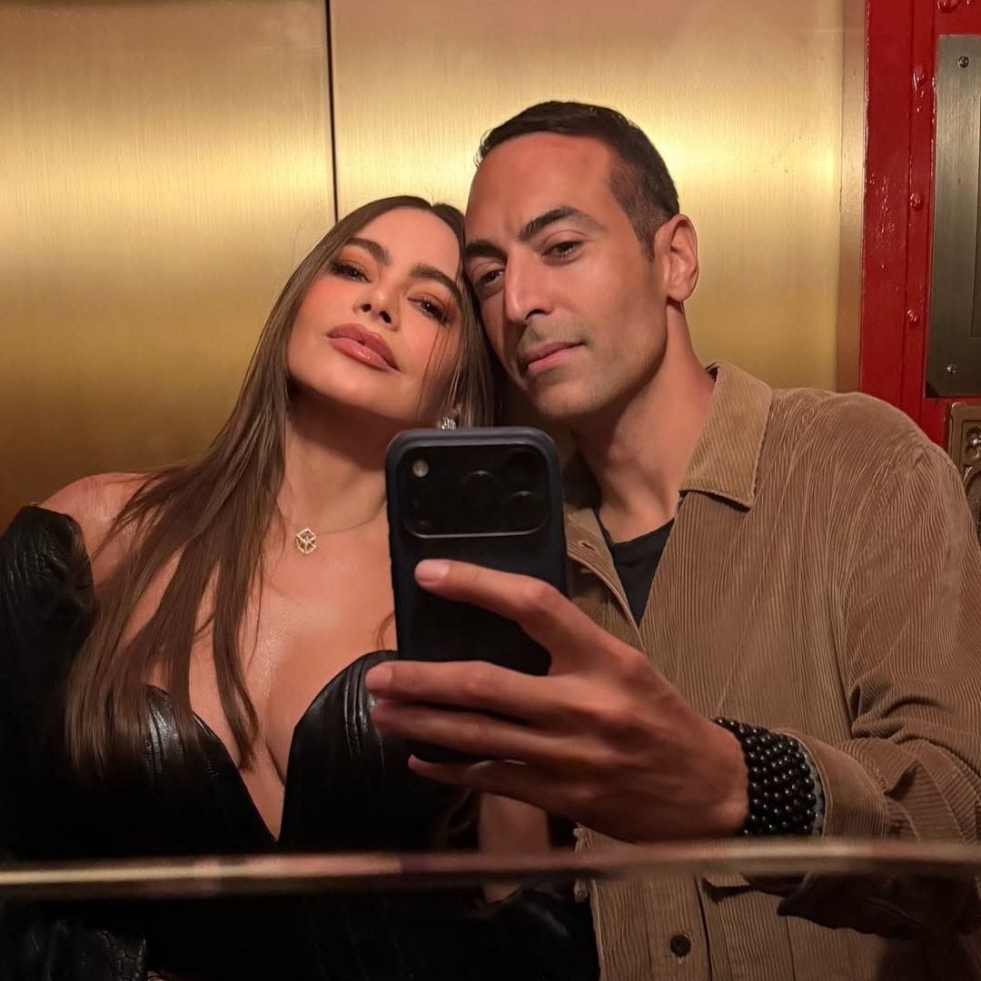 Sofia Vergara shines in leather at after-party with a movie producer