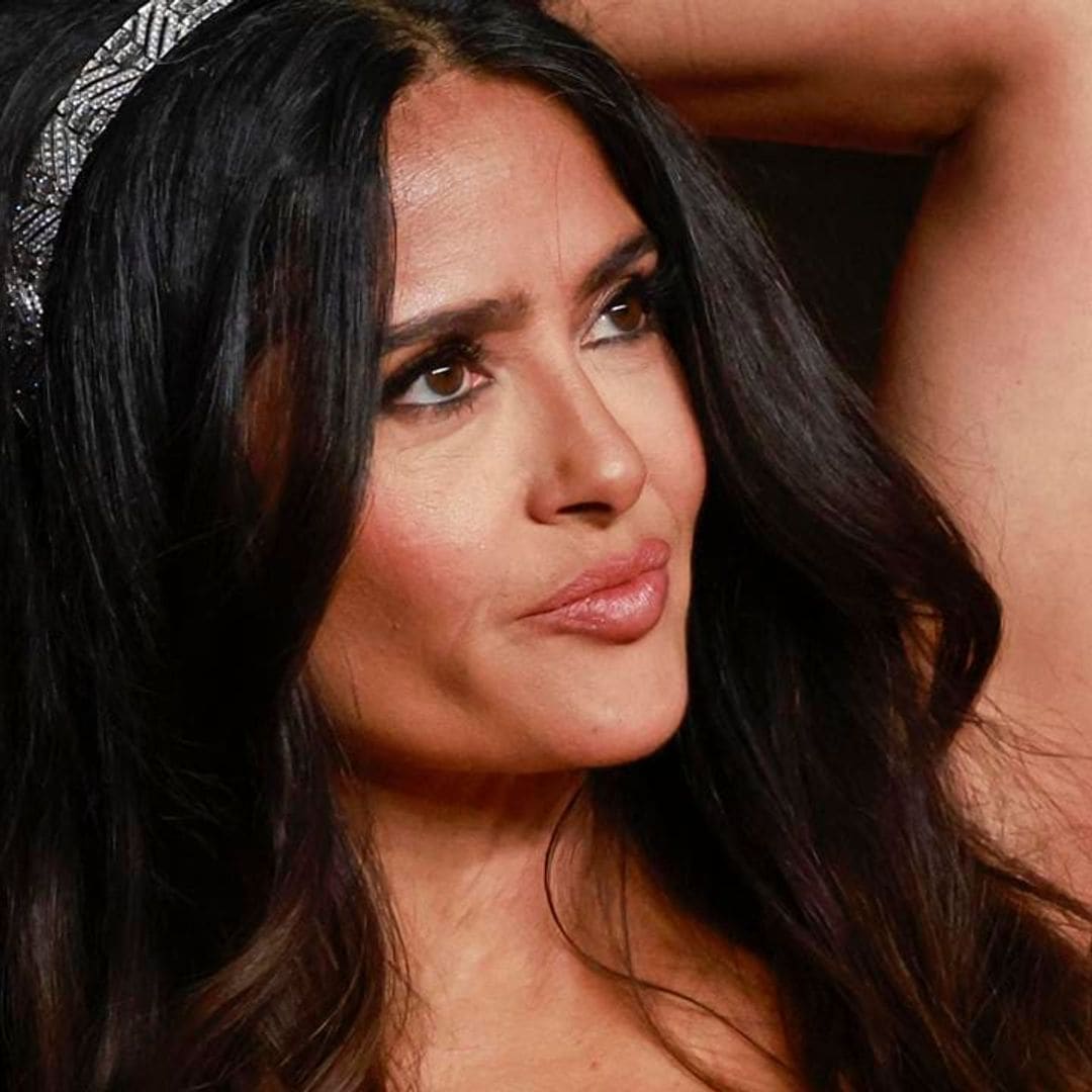 Salma Hayek’s winter outfit includes yellow side-tie bikini