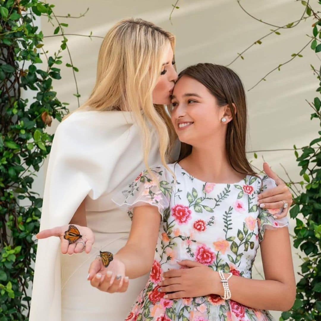 Ivanka Trump is all smiles in red minidress as she enjoys a glamorous night out with daughter Arabella in satin gown