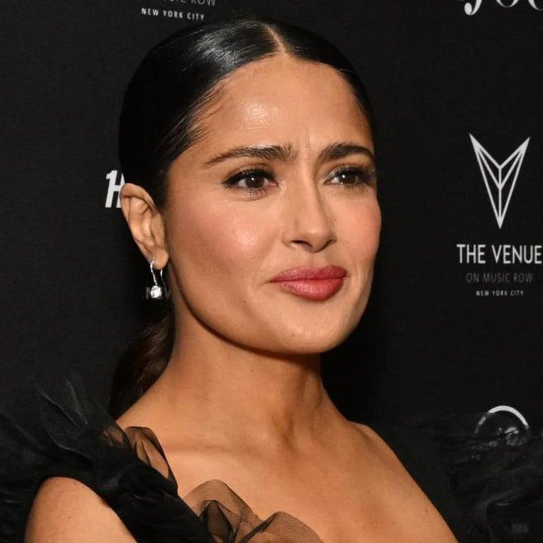 Salma Hayek’s head-turning look at Marc Anthony and Nadia Ferreira’s wedding: See Pics