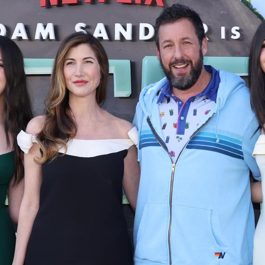 Adam Sandler shows off his relaxed style on the red carpet with Jackie, Sadie and Sunny