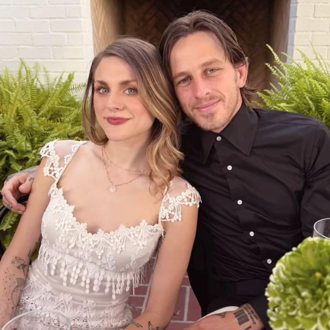 Frances Bean Cobain and Riley Hawk celebrate two years of marriage and parenthood with sweet wedding photo