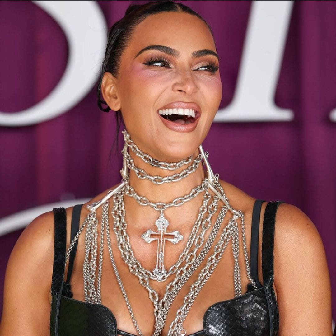 Kim Kardashian defies December chill in leopard print bikini selfie