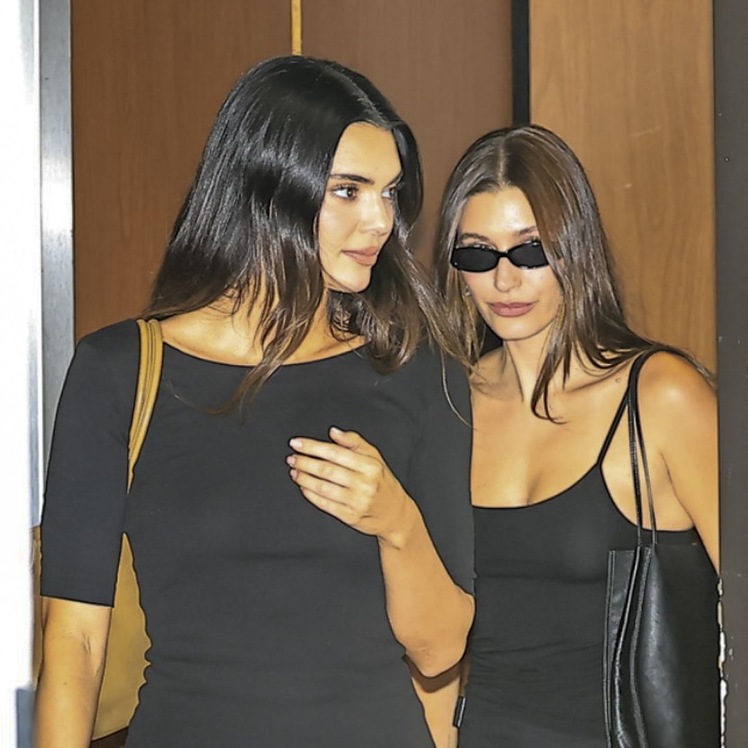 Kendall Jenner and Hailey Bieber embrace ’90s-inspired style for a girls’ night in Los Angeles