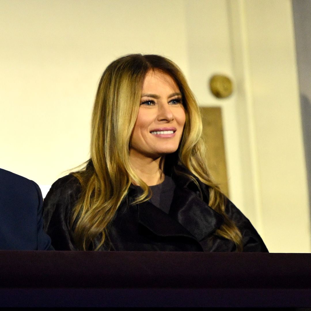 Melania Trump’s sleek velvet and lace look steals the spotlight at White House Ball