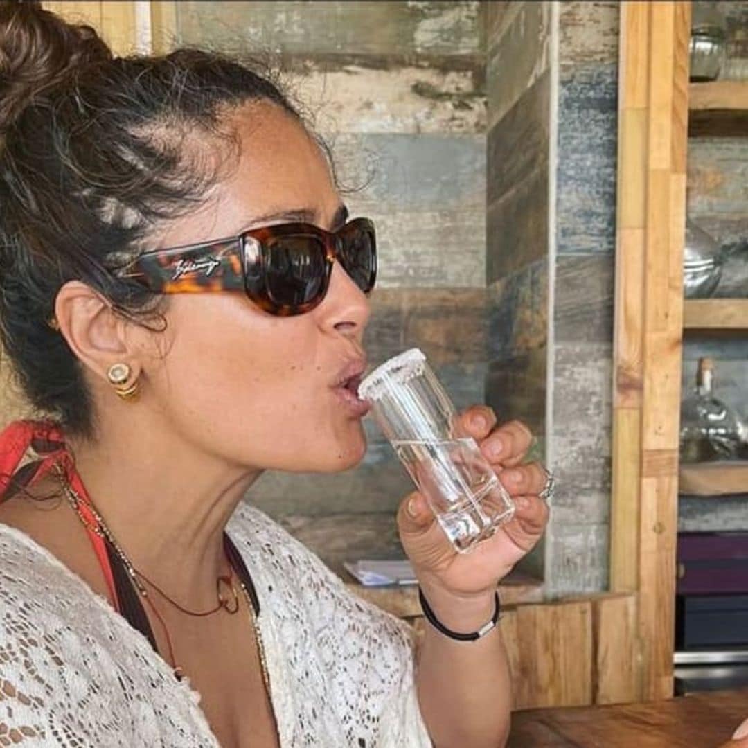 Salma Hayek teaches us how to take proper tequila shots