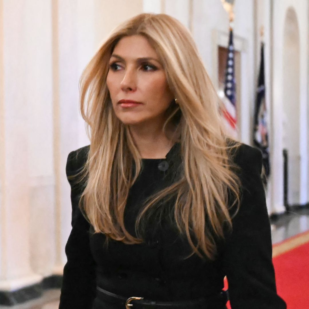 Marco Rubio’s wife Jeanette Dousdebes Rubio finds a modern twist on strict Vatican dress codes in sleek black midi dress
