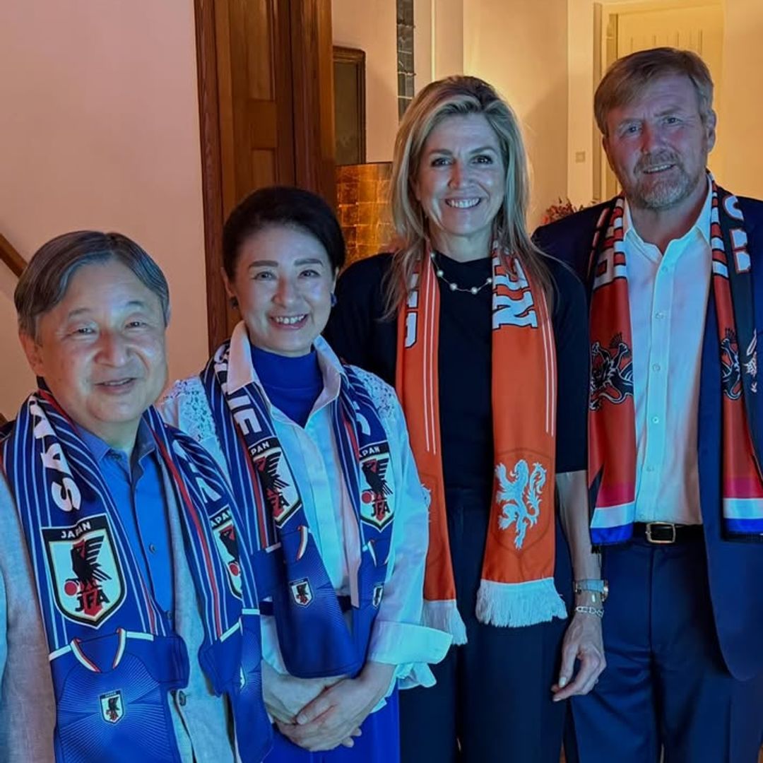 Queen Máxima and King Willem-Alexander watched World Cup match with Japan's emperor and empress