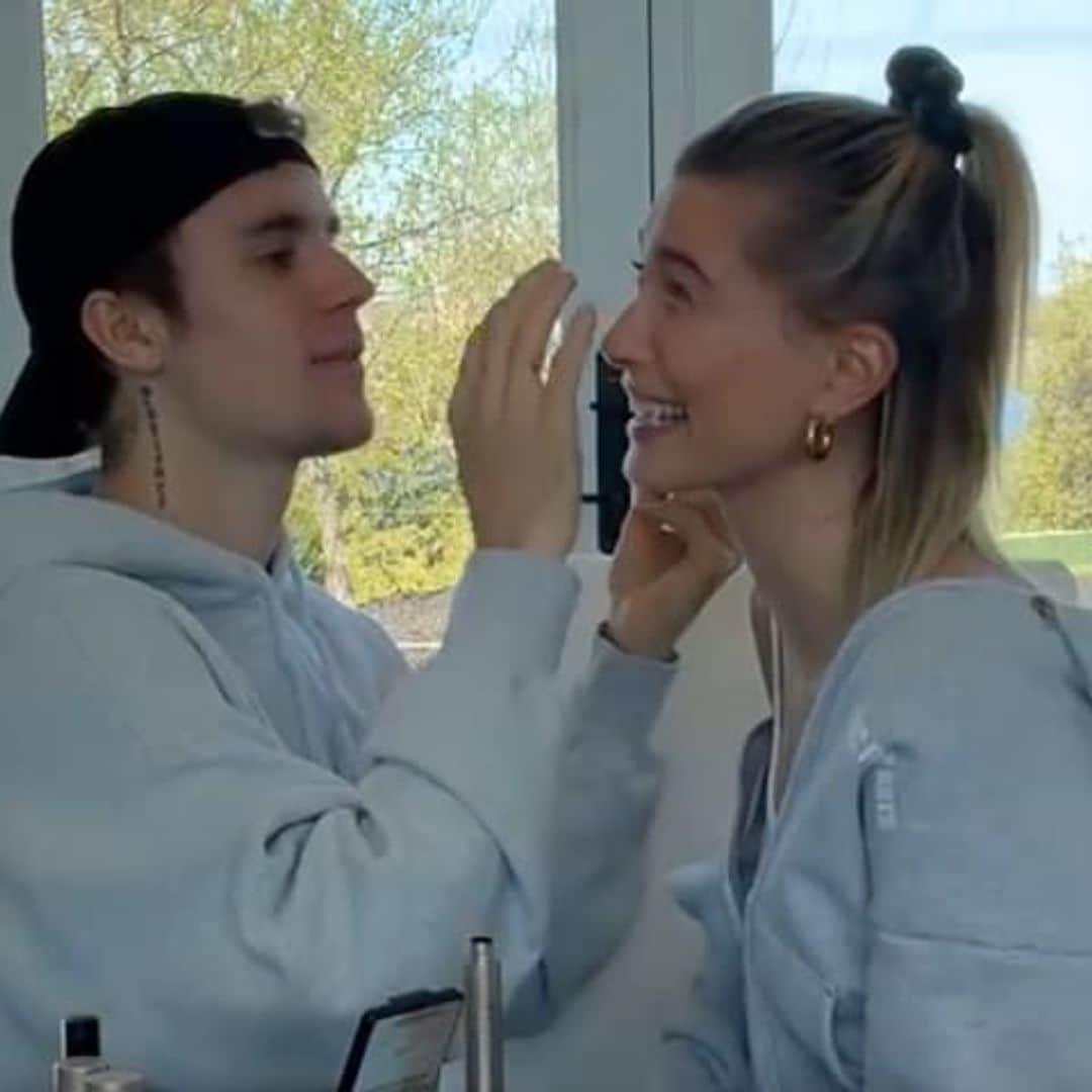Justin Bieber does wife Hailey’s makeup and the results are impressive