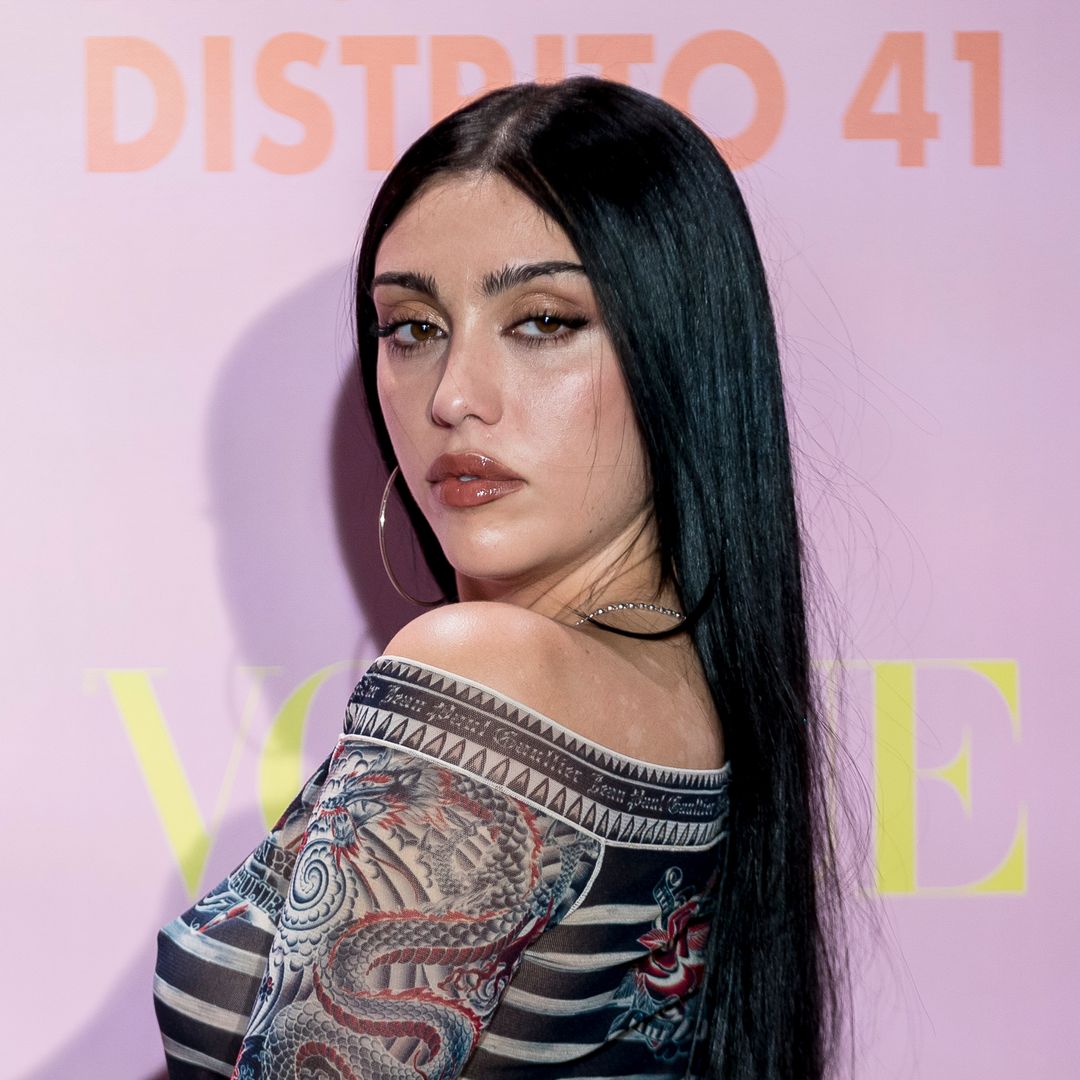 Lourdes Leon wore knee high platforms and mini shorts in new fashion collaboration with The Smashing Pumpkins