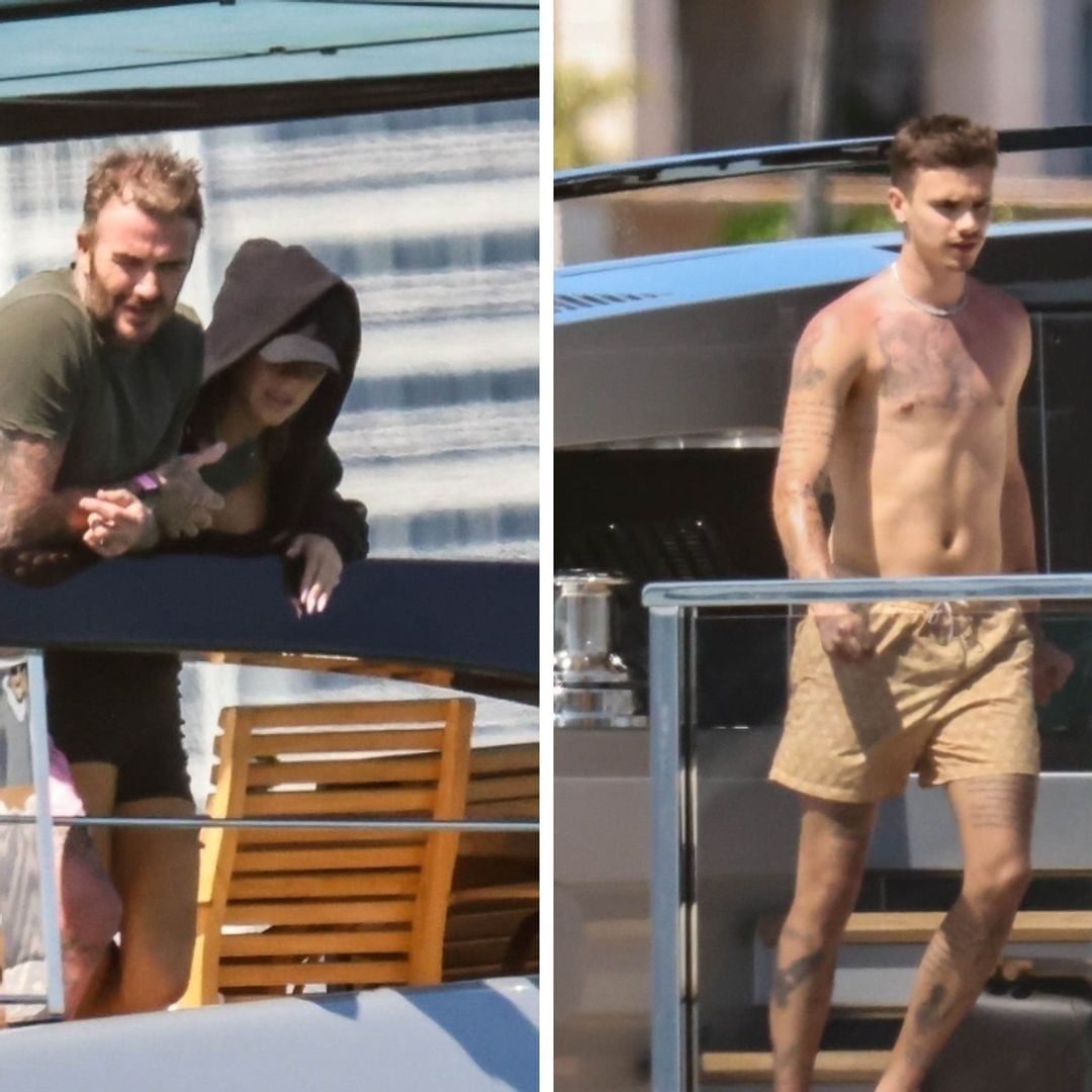 David, Victoria, and Romeo Beckham soak up the sun on family yacht day
