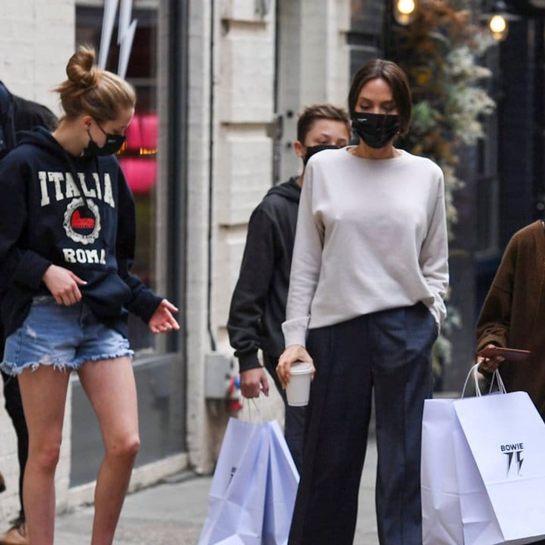 Angelina Jolie and her kids visit David Bowie pop-up store in London’s Mayfair