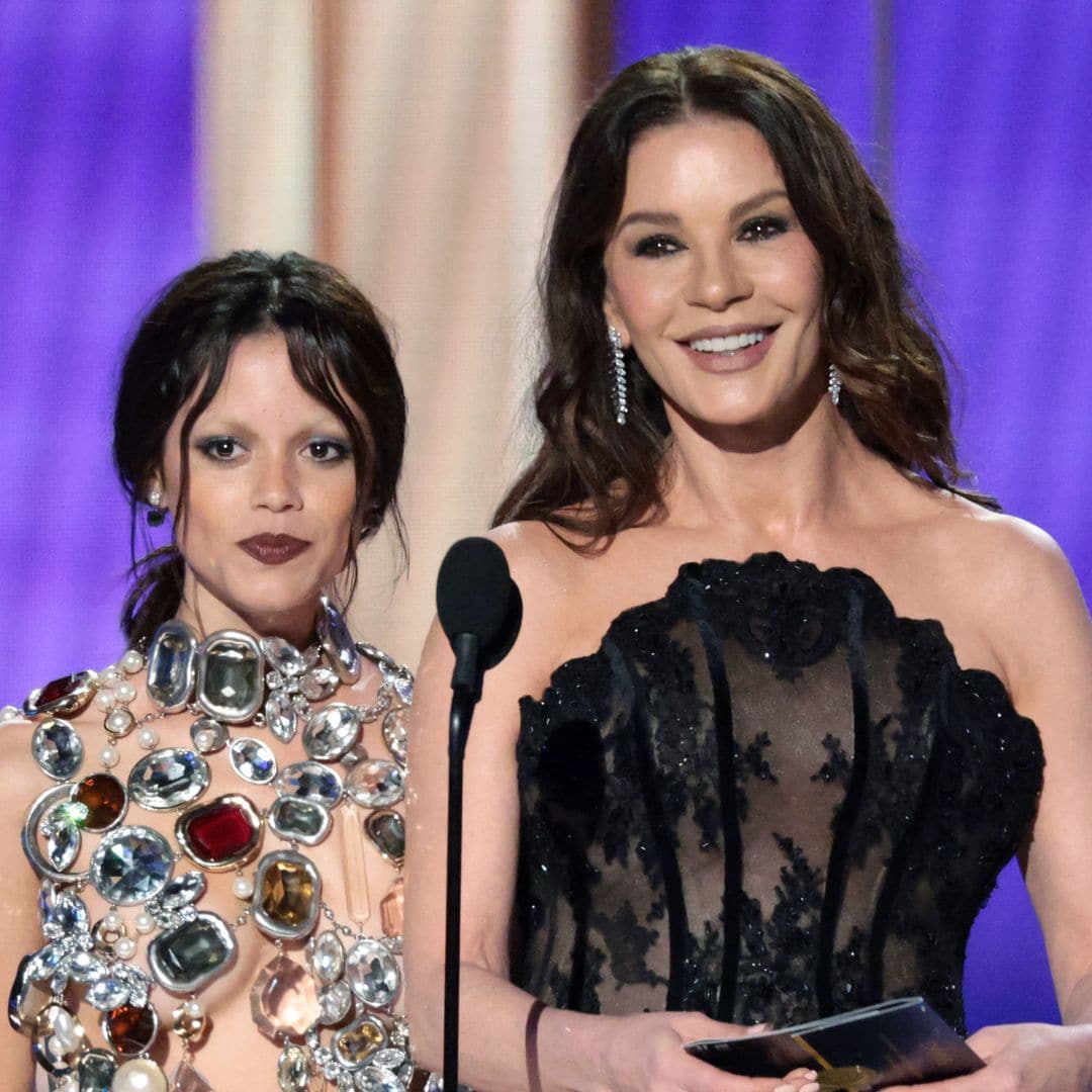 Catherine Zeta-Jones had all eyes on her in sheer corset gown, diamond jewelry, and gothic glam
