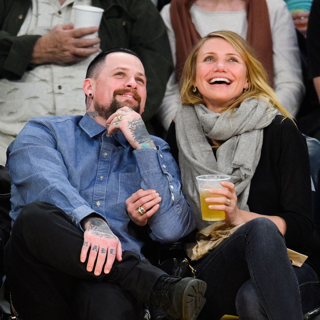 Cameron and Benji seen in love and having fun at a basketball game between the Washington Wizards and the Los Angeles Lakers 