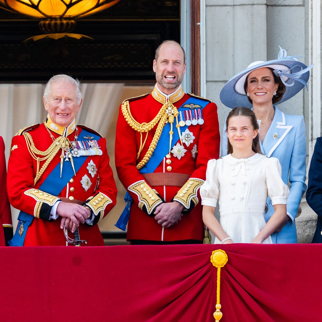King Charles and Queen Camilla coordinate in bold red alongside Kate Middleton at Trooping the Colour