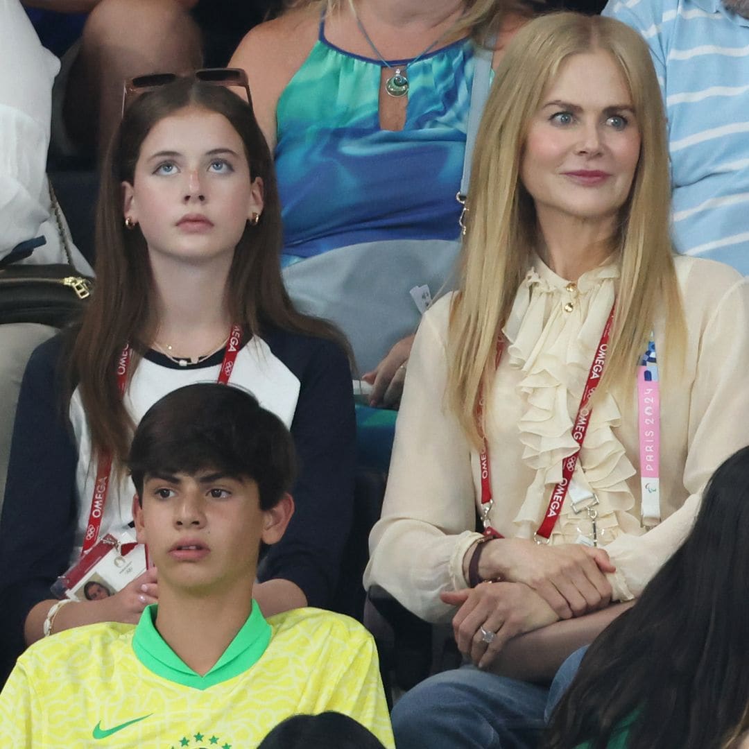 Faith Margaret Kidman Urban and Nicole Kidman attend the Artistic Gymnastics Women's Team Final on day four of the Olympic Games Paris 2024 